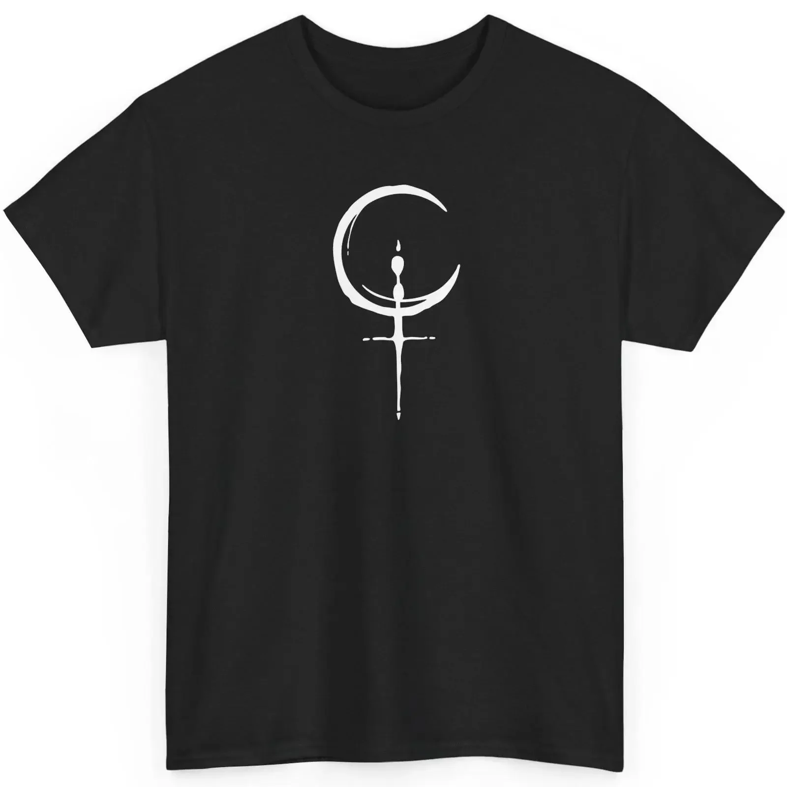 Camiseta con símbolo de Lilith, diosa oscura oculta, sigilo de luna pagano, top vintage lavado para uso diario, ropa urbana ligeramente gráfica