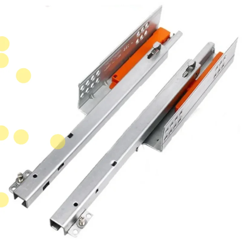 

2PC/1Pair Rebound Press Push To Open Under Mount Furniture Kitchen Bath Drawer Slide Rail