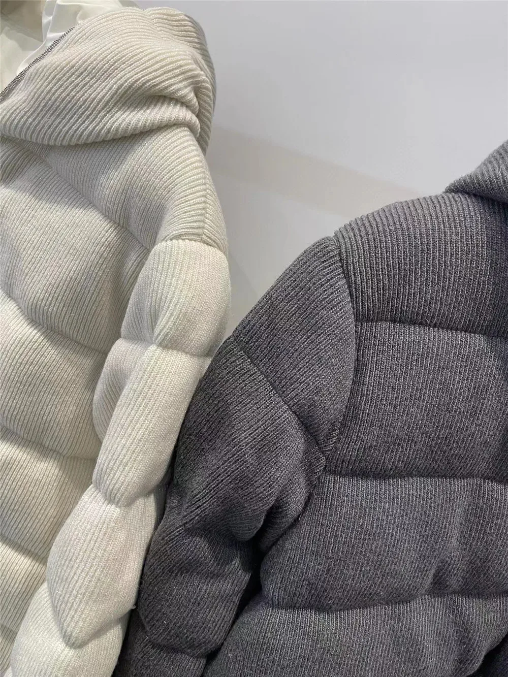 Manteau en duvet à capuche avec fermeture éclair, hauts en cachemire, vêtements d\'extérieur, haute qualité, hiver