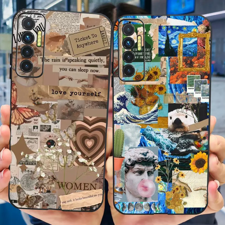 Voor Funda Tecno Camon 17P 2021 Case Zwart Siliconen Zachte Tpu Back Cover Voor Tecno Camon 17 Pro 17P camon 17P Telefoon Fundas Luipaard