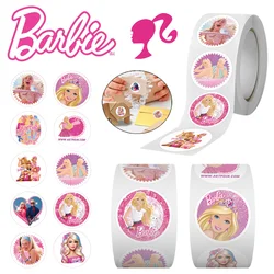 500pcs Barbie Stickers Cartoon DIY Gift Sealing Thank You Sticker Kids Creative Label Round Decal Birthday Party Decor Supplies