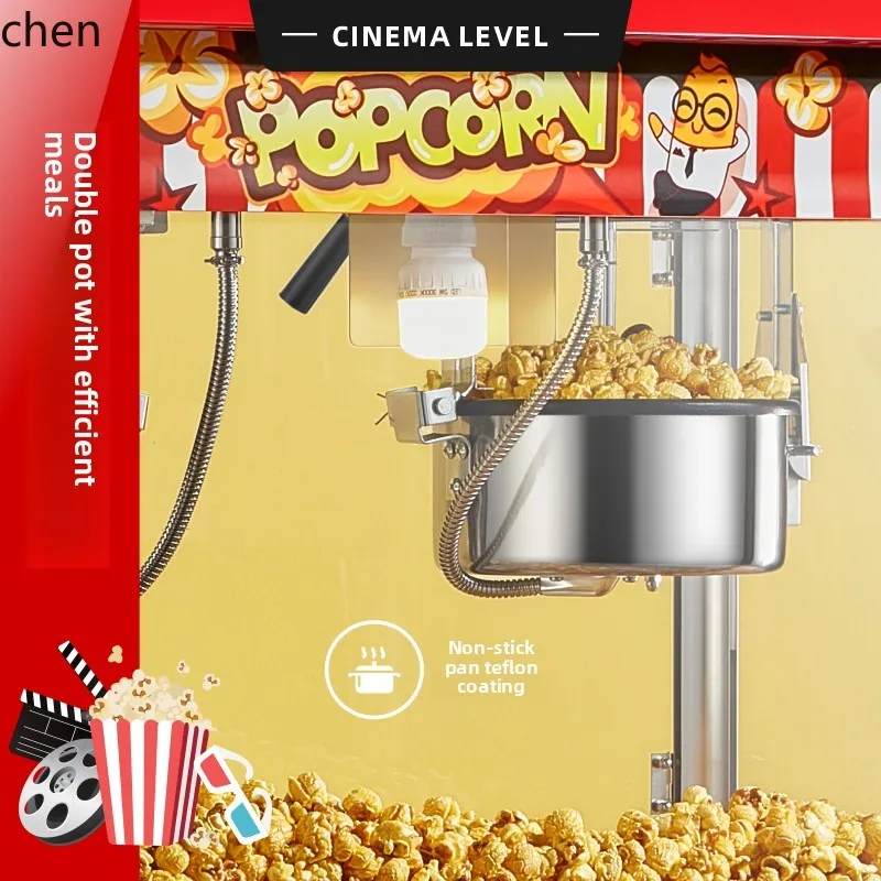 Máquina de palomitas de maíz comercial LXC, olla de palomitas automática, calefacción eléctrica, máquina de soplo de maíz