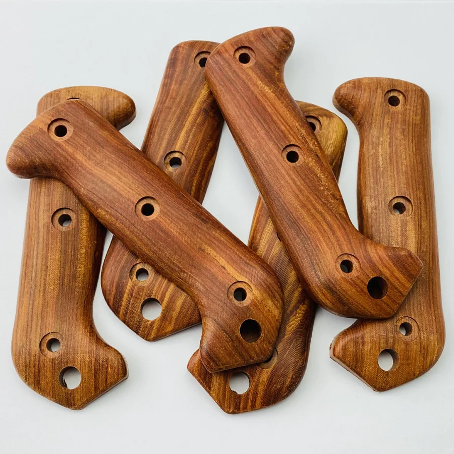 Imagem -05 - Sólida Madeira Faca Punho Aperto Escalas para Kabar Bk2 Bk9 Facas com Parafusos Faça Você Mesmo Fazendo Acessórios Peças Patches Par Natural