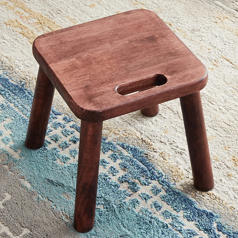 

Multi-Functional Handle Stool Rubberwood Portable Stool Shoe Bench Fishing Stool Decorative Stool Sturdy Durable Red Sandalwood