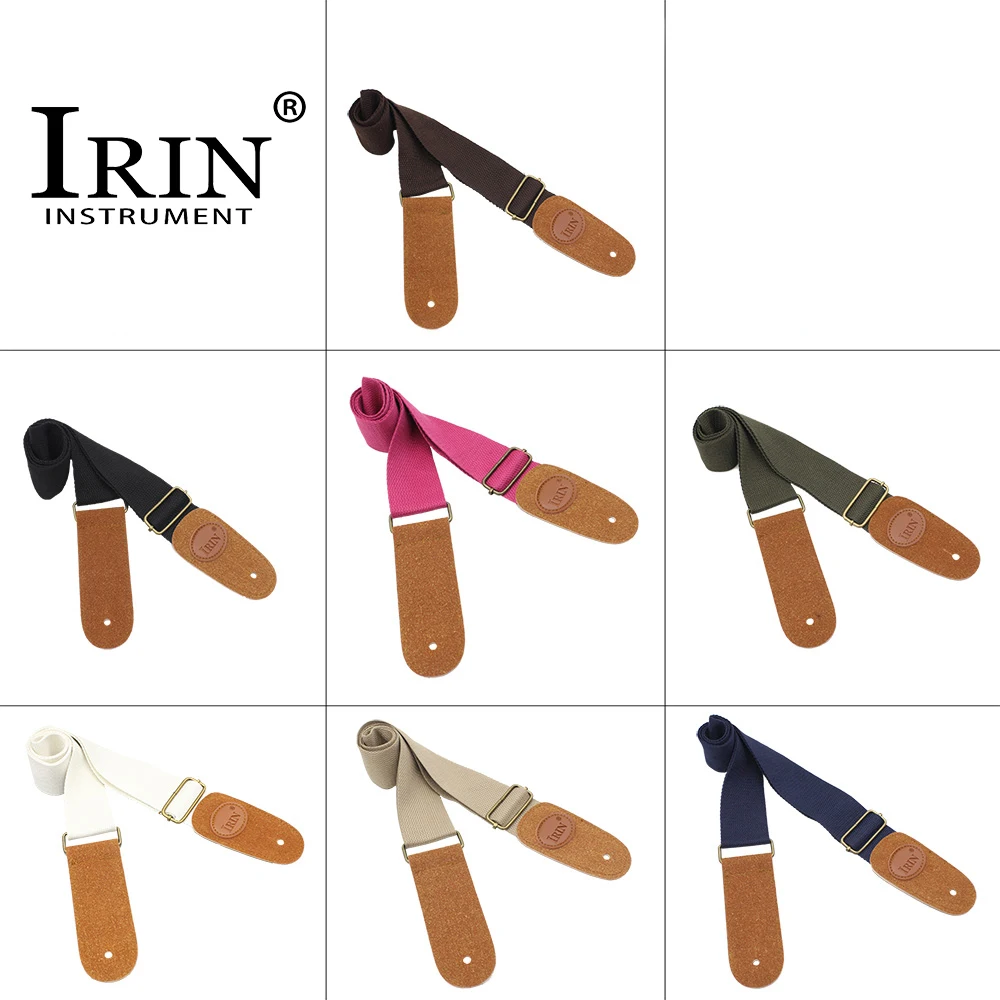 IRIN GS-03 Guitar Strap Adjustable Cotton Leather Strap for Electric Acoustic Guitar Electric Bass Guitar Parts Accessories