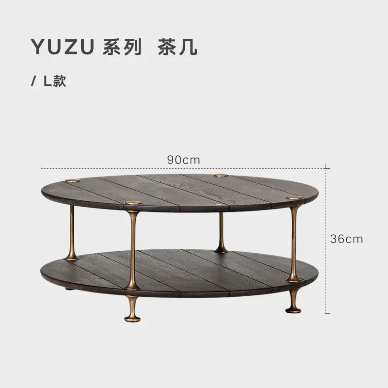 

Журнальный столик из кованого железа из дуба Nordic/YUZU, приставной столик 2 типа K