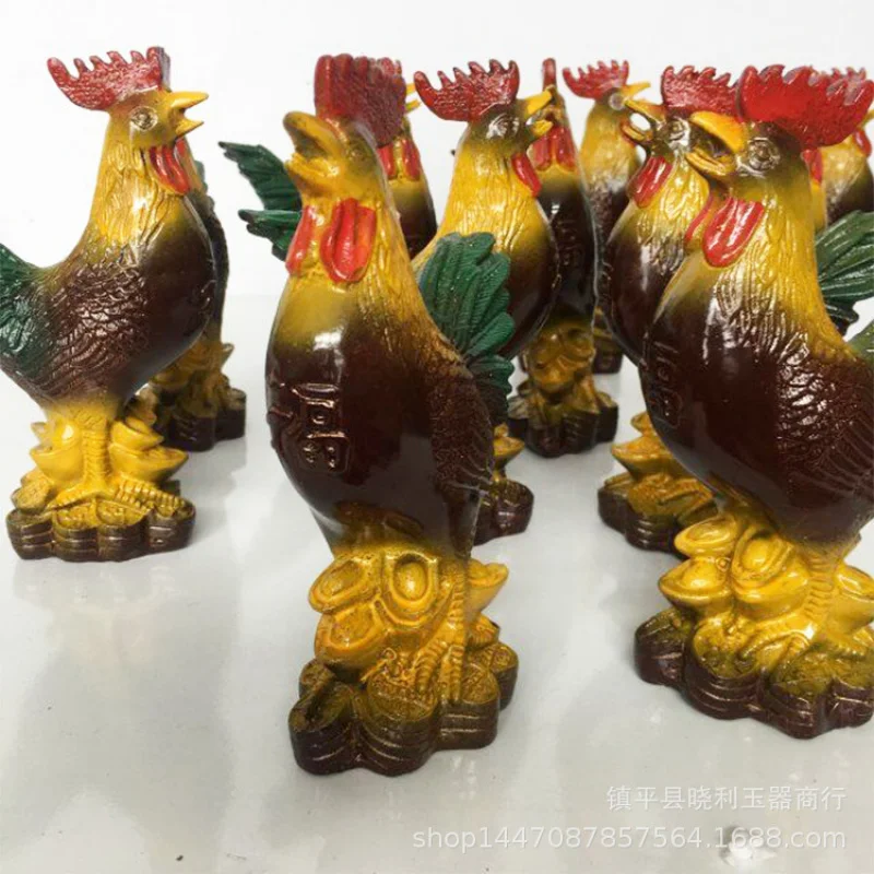النحاس ثلاثي الألوان الديك المال Yuanbao اثني عشر زودياك النحاس الديك ديكور المنزل الحرف المعدنية #4