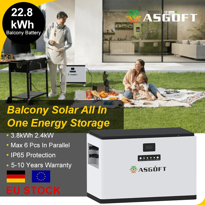 Off Grid Solar Energy Storage System MPPT 5120Wh IP65 Waterproof Plug and Play Balcony Home Outdoor Solar Battery Kit