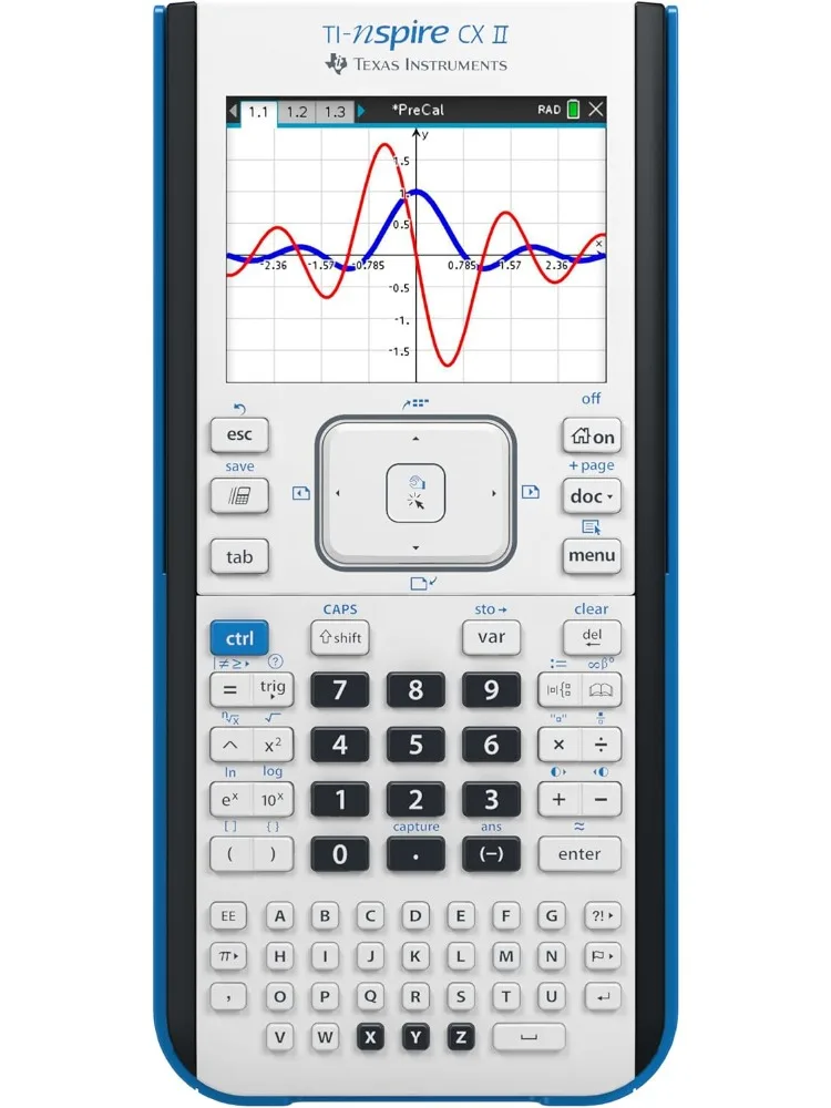 Instruments Calcolatrice grafica a colori TI-Nspire CX II con software per studenti (PC/Mac) Bianco 3,54 x 7,48
