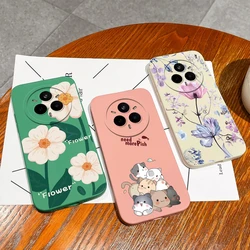 Phone Case For Realme 14 Pro Pro+ 5G Soft Silicone Shockproof Fashion Flower Back Cover For Oppo Realme14 Pro Plus Funda Bumper