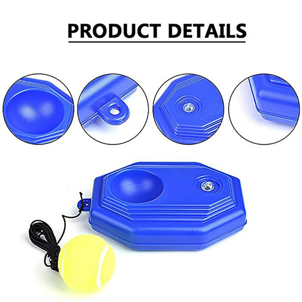 Tennis Trainer Rebounder Tennis Ball with Base Rubber Rope Solo Tennis Training Tool at Home