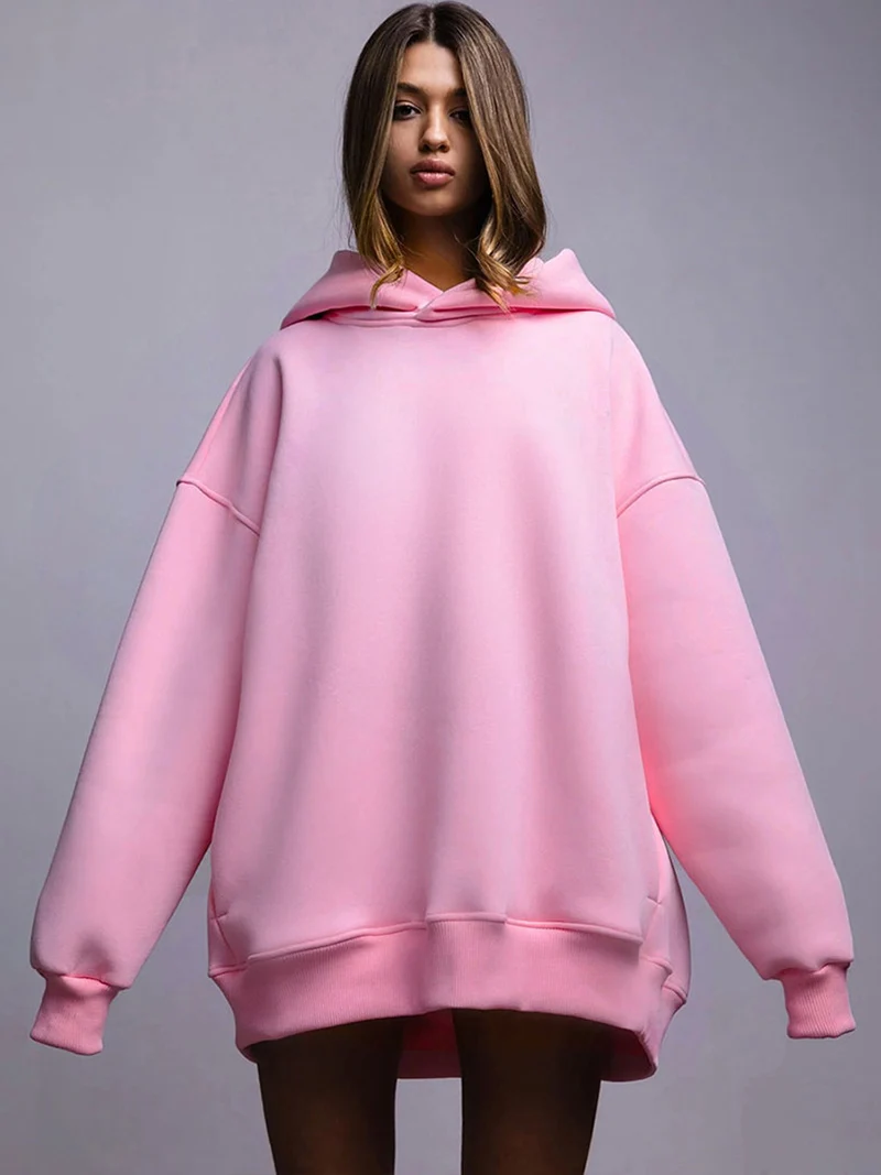 DGLUKE Inverno Simples Grosso Fleece Hoodies Solto Casual Unissex Moletom Com Capuz Manga Longa Com Capuz Pulôver Moletom Oversized