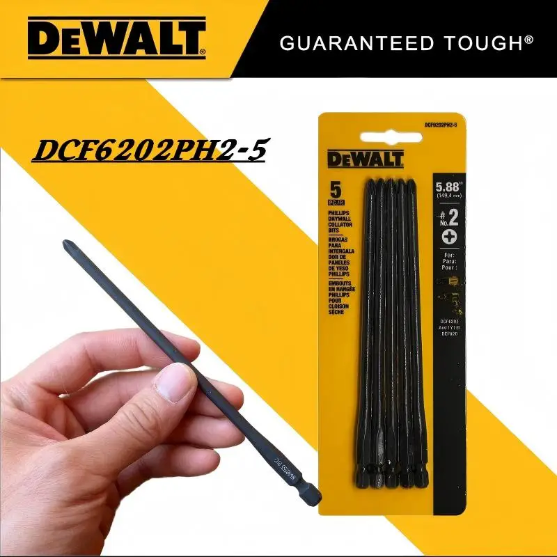 

DEWALT DCF6202PH2-5 5PC PH2 Drywall Collator Bits For DCF620/DCF630 Willow Nail Gun Power Tool Accessories