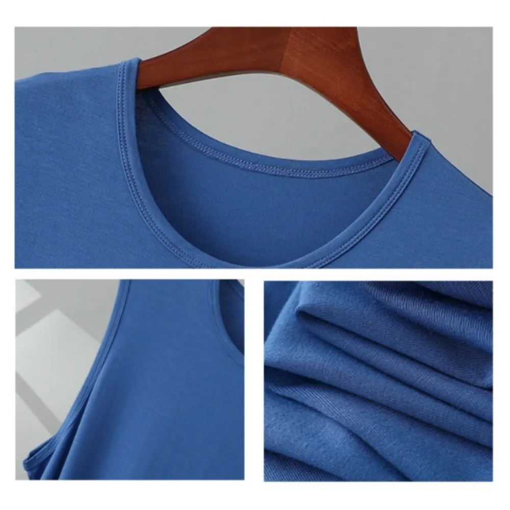 Homewear Knee-Length Men's Sleeping Dress Plus Size Soft Night-robe Oversized Elastic Modal Pajamas Business Trip