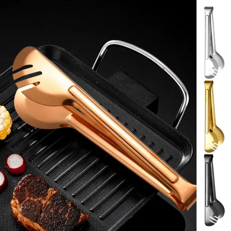 Stainless Steel Tongs Anti-scalding Toast Tongs Food Tongs Clip Scissors Anti-slip Cooking Tong Food Grade Serving Tongs For