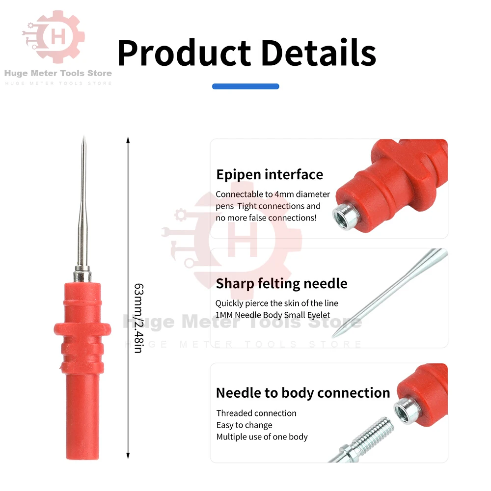 Five Color Automotive Diagnostic Test Probe Puncture Needles Oscilloscope Probe Pins Set Repair Tool Accessories