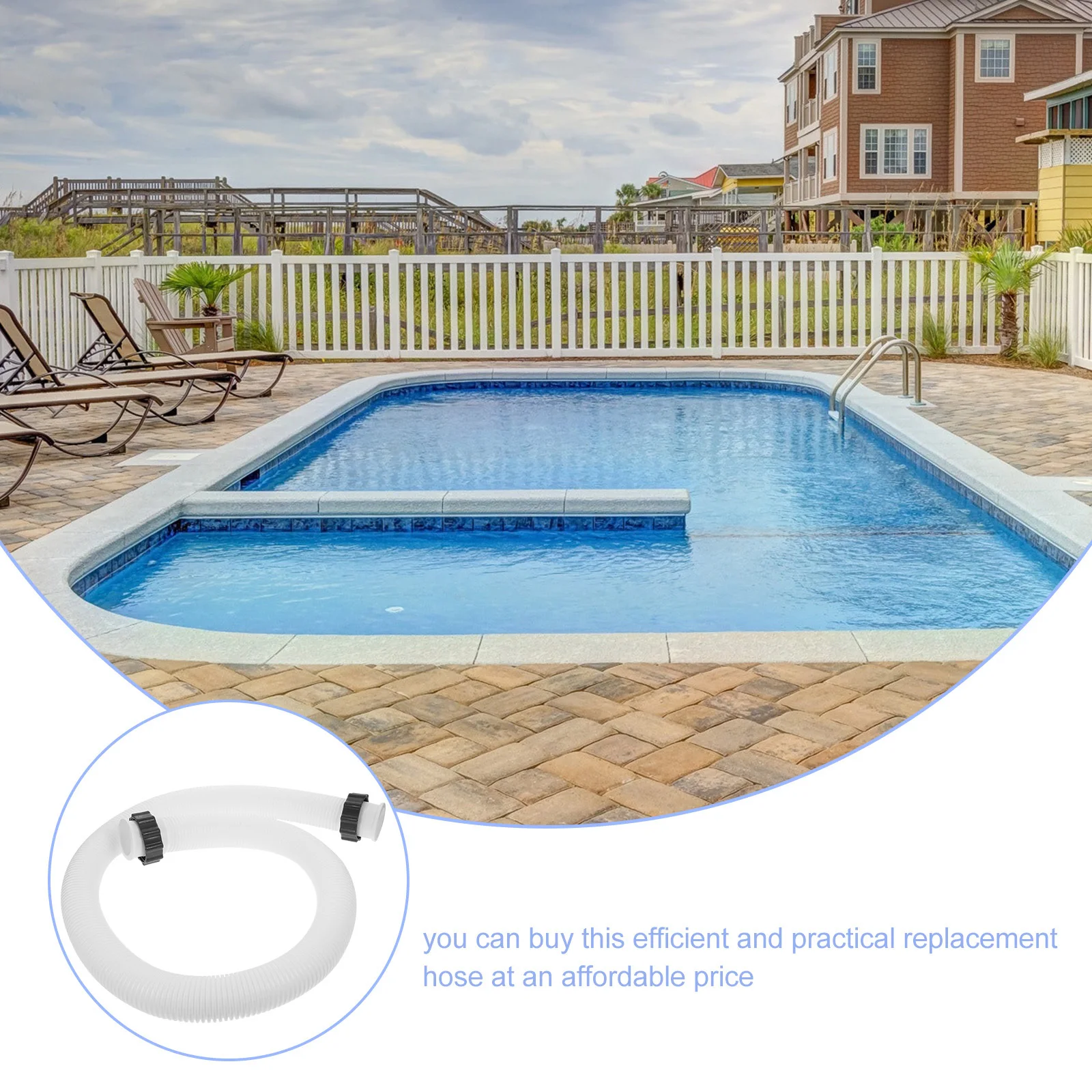 

Pool Hose for Filter Pump Swimming Pool Accessory Heavy Duty Wear Resistant Rugged Lightweight Easy Install Use in Garden Or