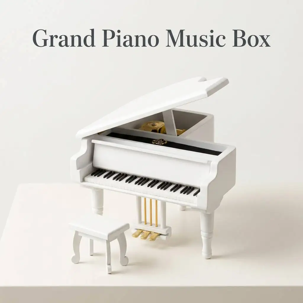 ROSIKING Wooden  once upon a december Piano Shaped music box With Small Stool Creative birthday Gift For Birthday