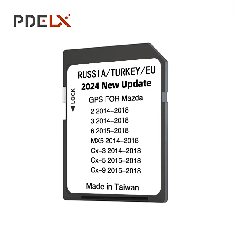 New 2024 Version Maps EU Russia Turkey Navigation SD Card for Mazda 2/3/6/CX3/CX5/CX9/MX5 Car Sat Navi 16GB GPS Update Maps Data