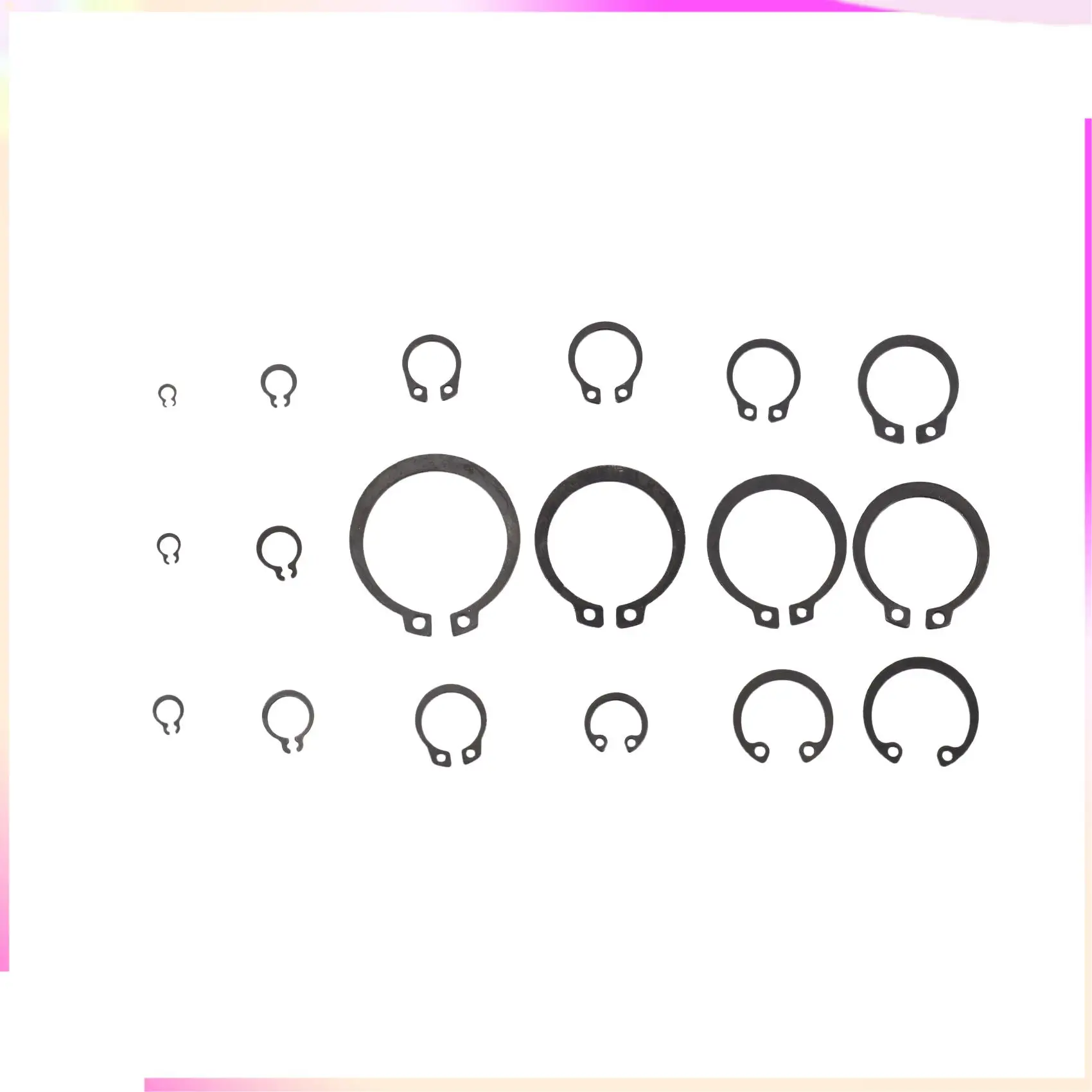 B26B 300 Piece C-Clips External Snap Ring Black Washer Hardware Cir Clip Retaining Ring Set For Industrial Fasteners 18 Sizes