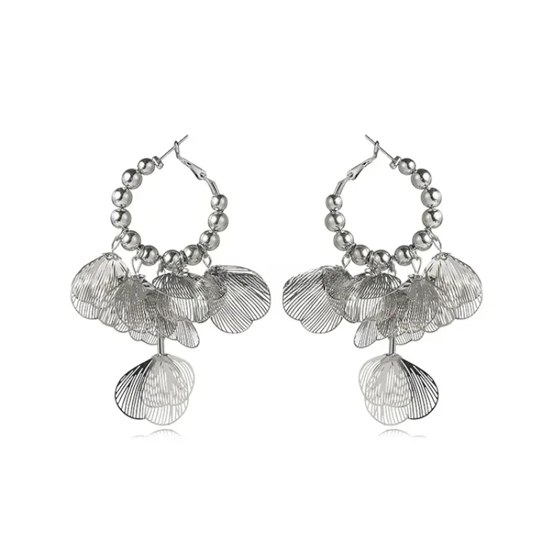 

Temperament unique flower tassel earrings personality exaggerated earrings light luxury high sense