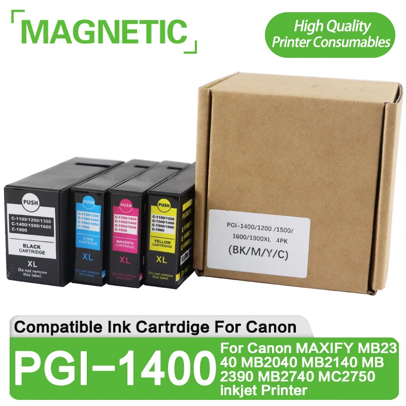 Cartucho de tinta compatível PGI-1400 PGI-1400XL para impressora jato de tinta Canon MAXIFY MB2340 MB2040 MB2110 MB2140 MB2360 MB2390 MB2760