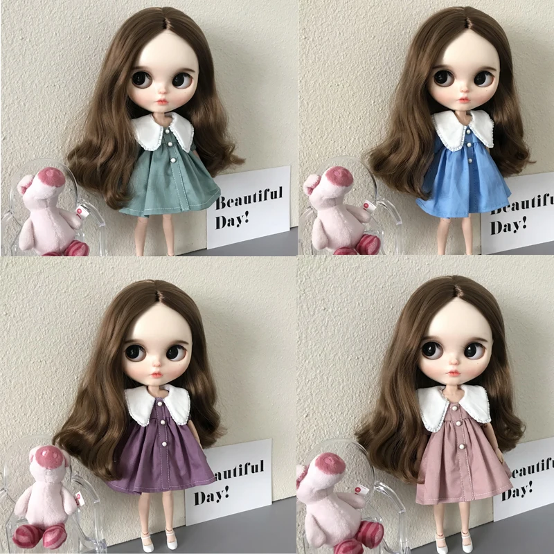 

D04-B116 children handmade toy ob24 ob27 1/6 Doll BJD/SD doll Accessories Loose version doll neck dress 1pcs