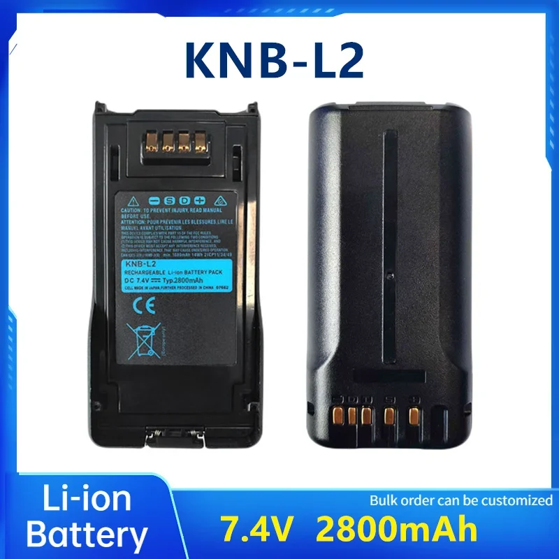 Batteria ricaricabile per walkie talkie di alta qualità KNB-L2 batteria agli ioni di litio 7.4V 2800mAh per KENWOOD NX-5000 NX-5200 NX-5300 NX-5400