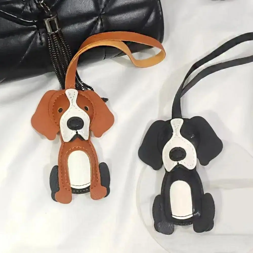 

Trendy Hanger Border Collie Leather Pendant Charm DIY Pu Leather Dog Keychain Cartoon Handmade Bag Pendant Men