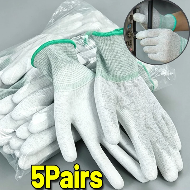 Elastic Non-Slip Anti Static ESD Gloves for Phone Electronic Parts Repair Anti-static Finger Protective PU Coated Working Gloves