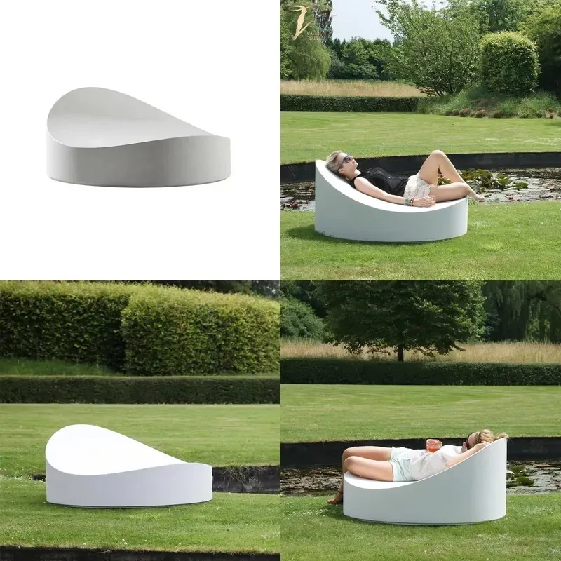 Modern Fiberglass Sun Loungers for Outdoor Furniture Living Room Hotel Beach Pool