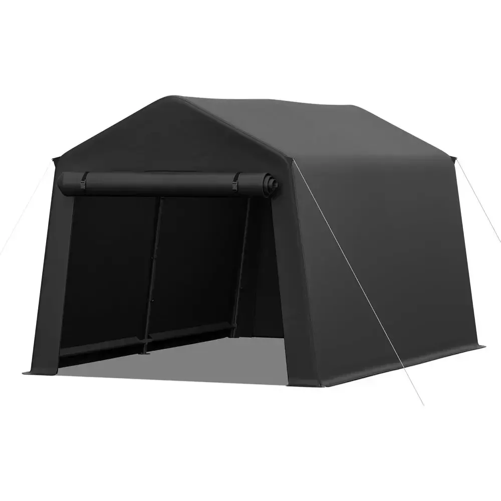 6x8 Outdoor Shelter Shed with 2 Zippered Doors, Windows, Waterproof & UV Protection