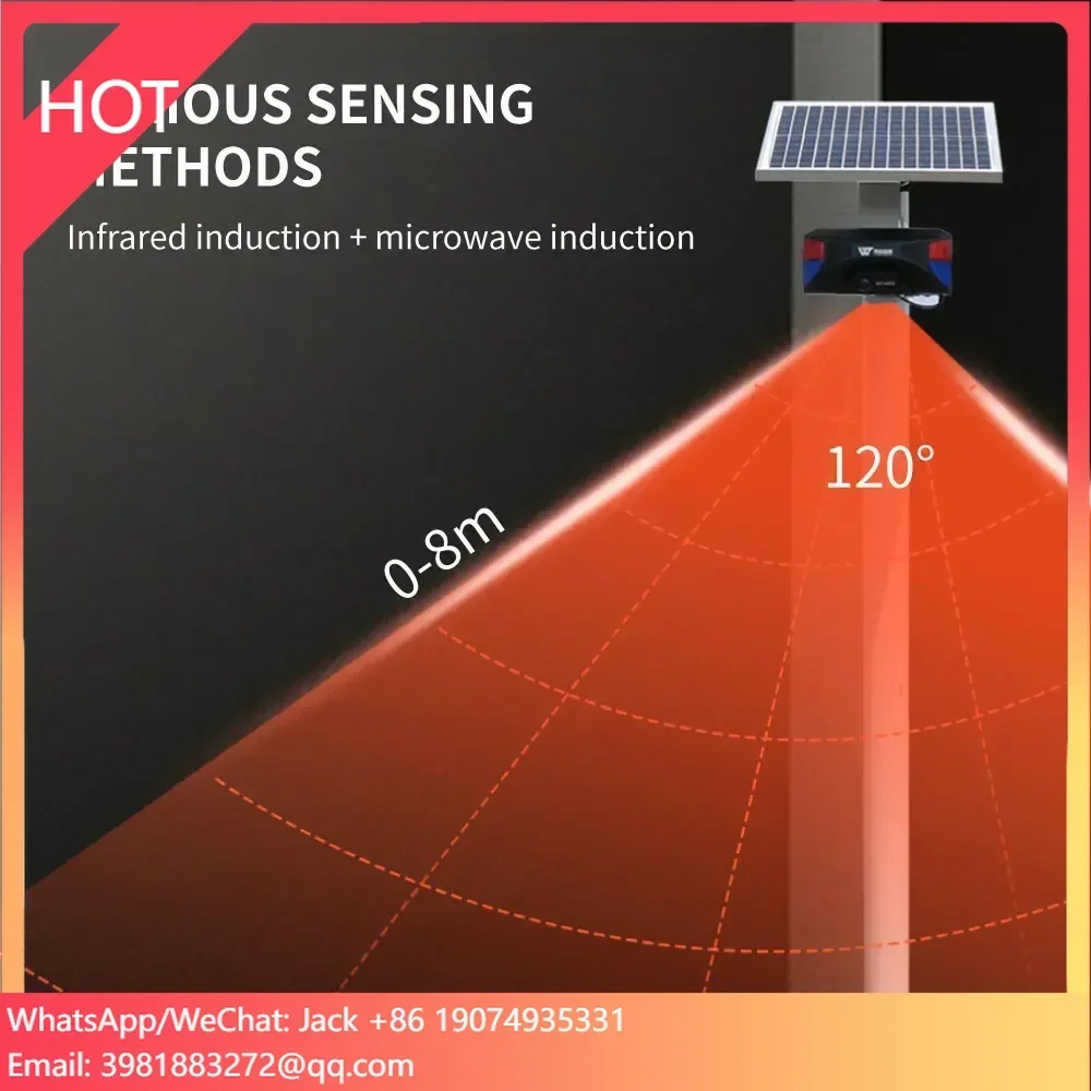 Smart Outdoor Solar Alarm Infrared Human Alarm Sensor Motion Wireless Home Security Fence Perimeter System Alarm