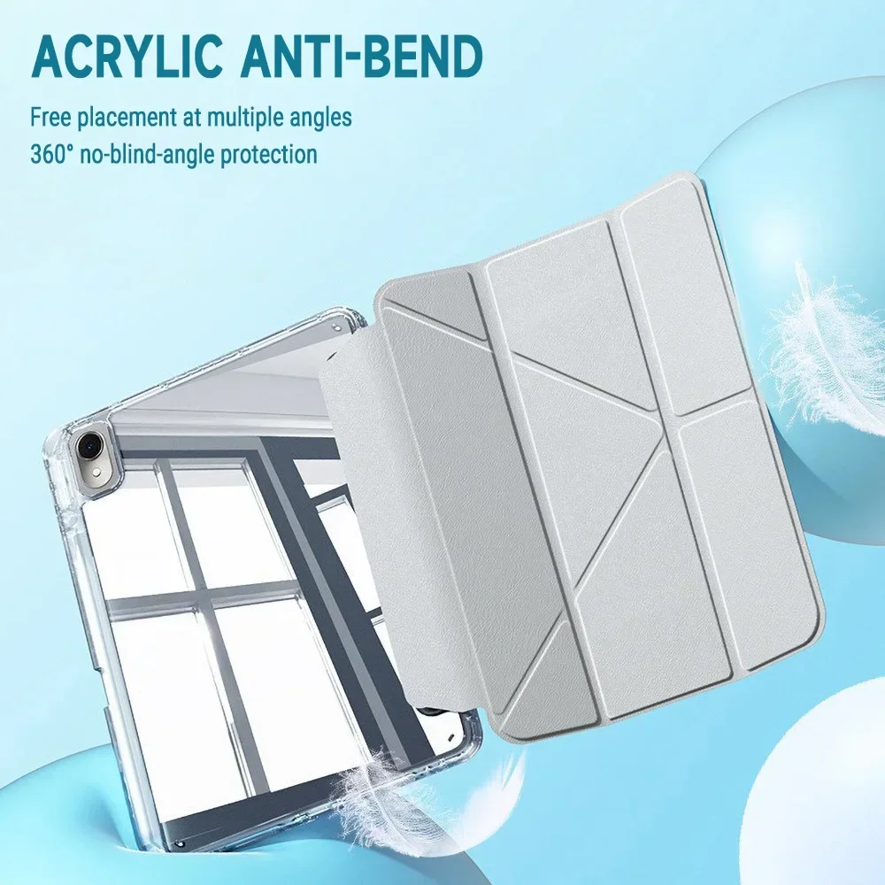 Y Shape Transform Bracket Acrylic Protective Case for Samsung Galaxy Tab S8 Plus 12.4 inch S6 Lite 10.4 inch A11 Plus 11inch
