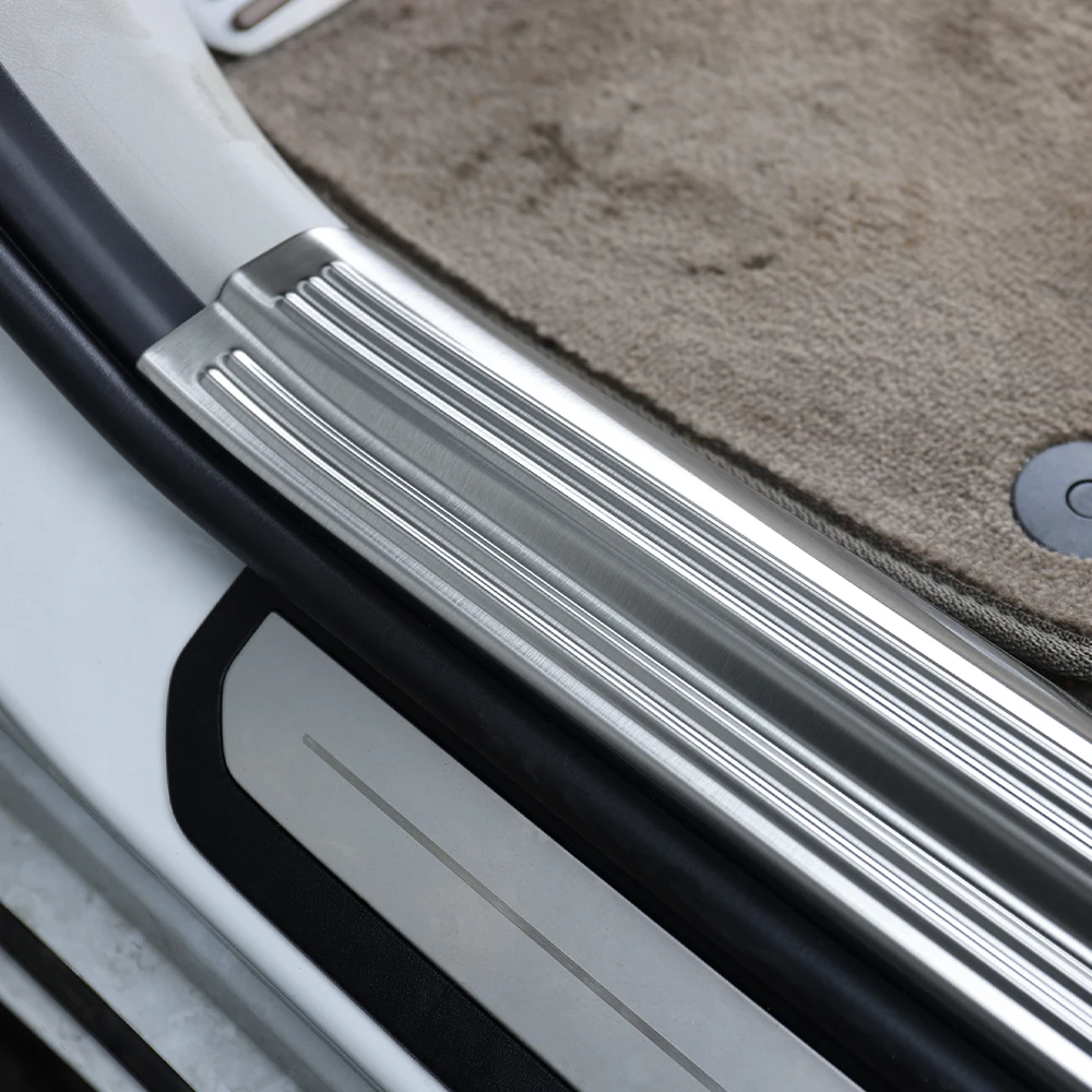 لكيا EV4 2025 2026 4 قطعة الفولاذ المقاوم للصدأ عتبة الباب الداخلي حماة الجبهة الخلفية عتبة عتبة الحرس خطوة الملحقات #4