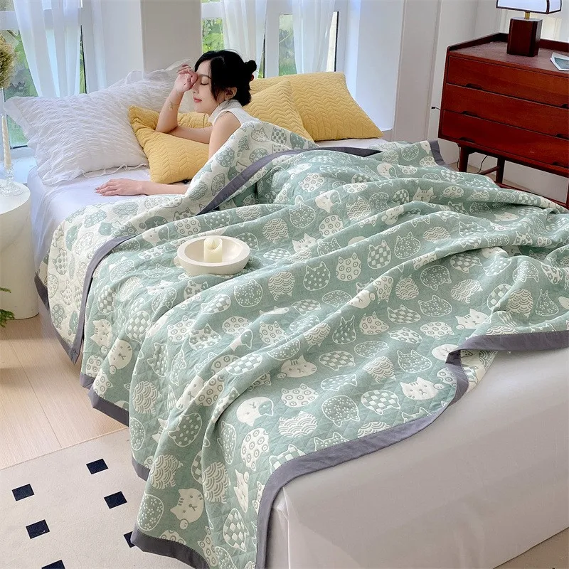 

Покрывало на кровать из марлевой хлопчатобумажной ткани, мягкое дышащее покрывало на диван для кровати, домашний декор