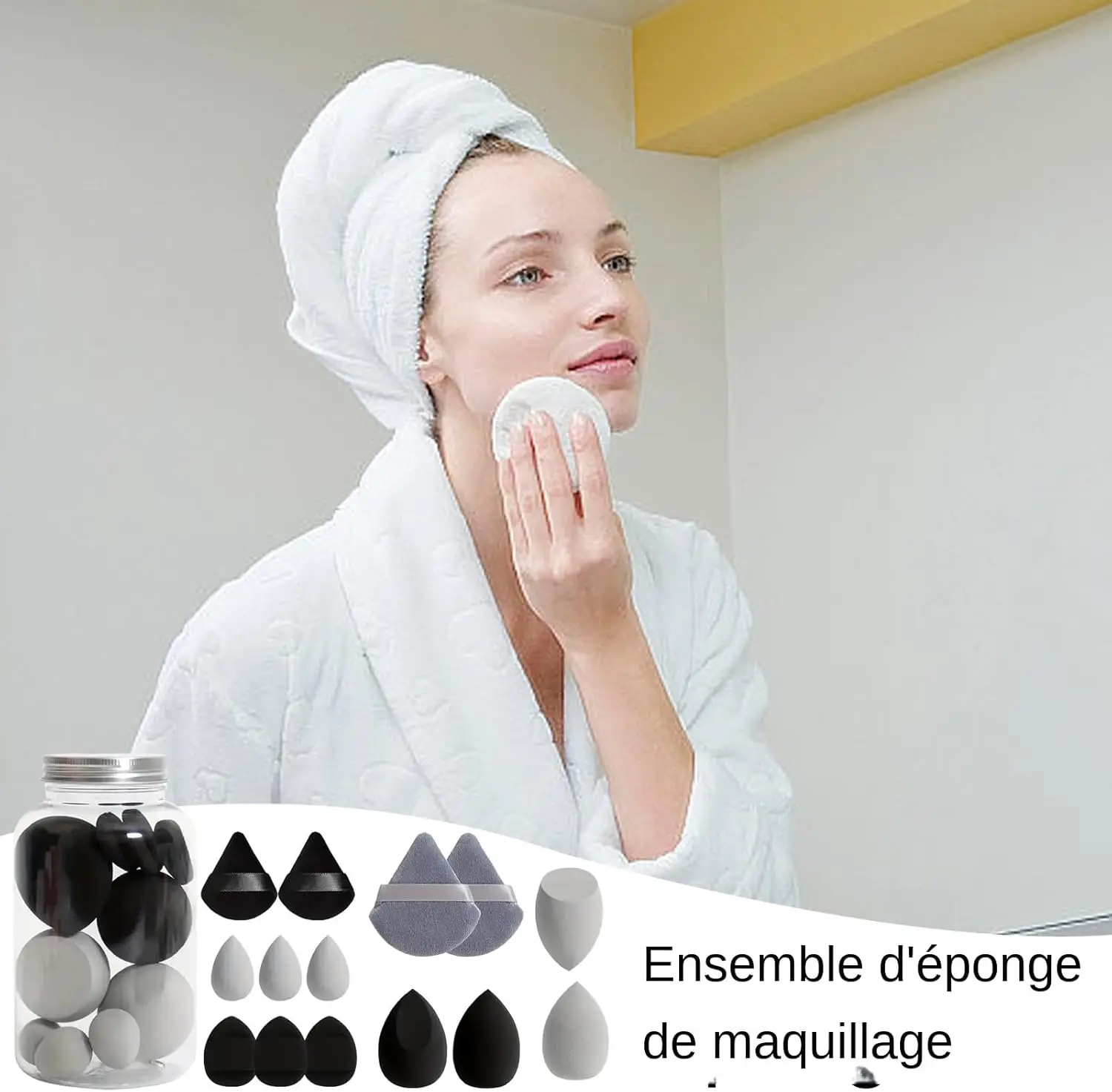 14 قطعة من إسفنجات المكياج الخالية من اللاتكس - خلاط التجميل النباتي لكريم الأساس والخافي عيوب البشرة، أداة توزيع الوسائد الهوائية الخالية من الخطوط #3