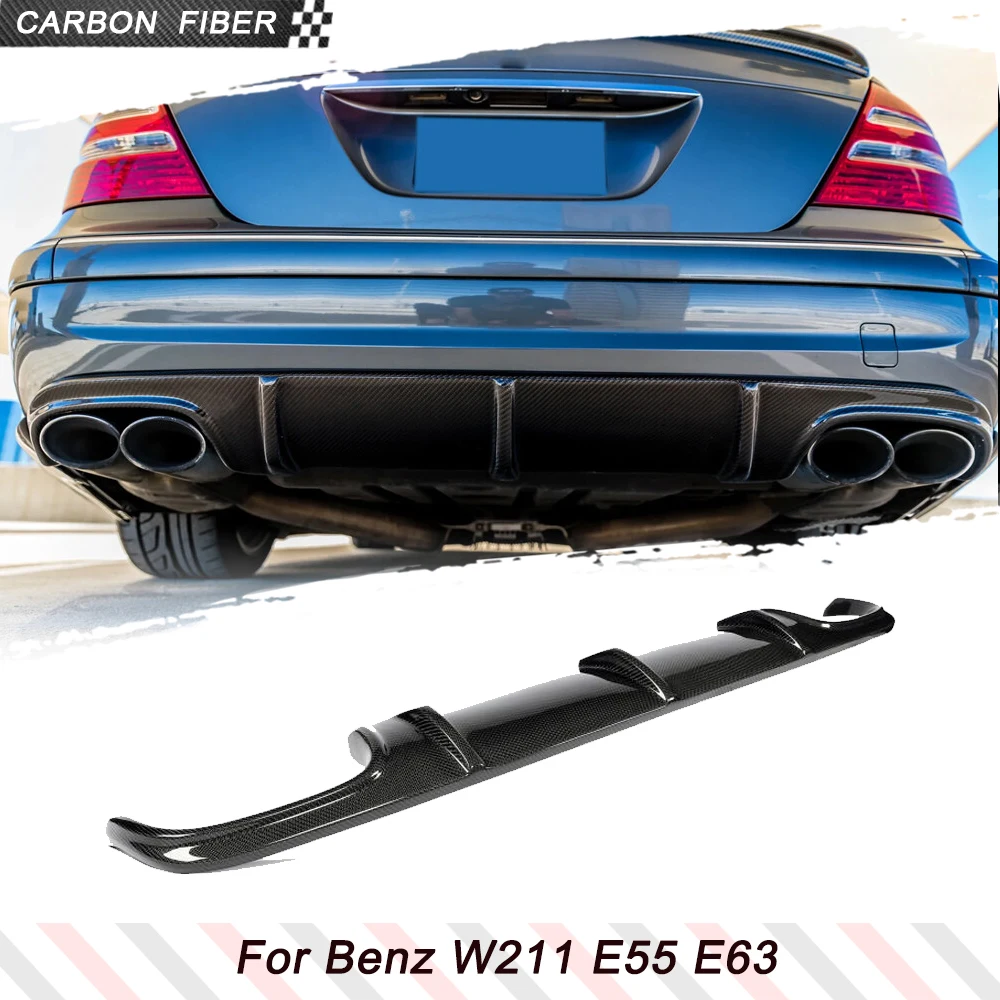 

Carbon Fiber Car Racing Rear Bumper Diffuser Lip Spoiler for Mercedes Benz E-Class W211 E55 E63 AMG Sedan 2002-2006 FRP Black