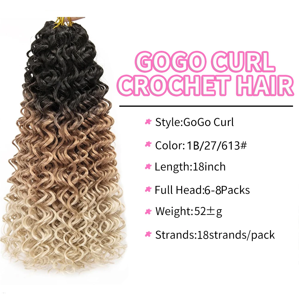 Krullend gehaakt haar GoGo Curl gehaakt haar voor zwarte vrouwen Deep Wave vlechthaar, synthetische Boheemse gehaakte vlecht watergolf