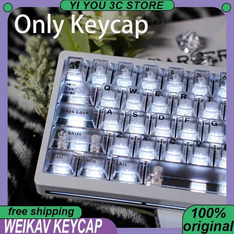 

WEIKAV колпачки для клавиш, прозрачные оригинальные заводские механические клавиатуры, 122 клавиши, 125 клавиш, игровые колпачки для ПК, киберспорта, ноутбука