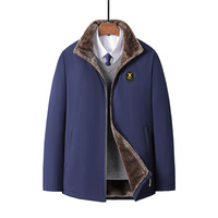 2025 Men's Heavyweight Fleece Lined Jacket, Winter Thermal Lined Oversized Coat, Stand Collar Casual Streetwear for Men