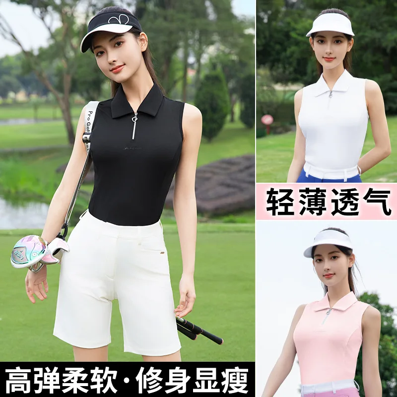 

PGM Women's Golf Sleeveless T-shirt Spring/Summer Tennis Polo Shirt Sports Top YF792