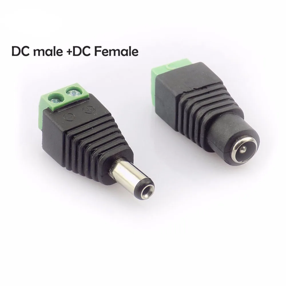 1 pair DC Power plug female+ male Connector jack Coax Cat5 To Bnc adapter Av BNC UTP for CCTV Camera Video Balun LED Lamp Strip