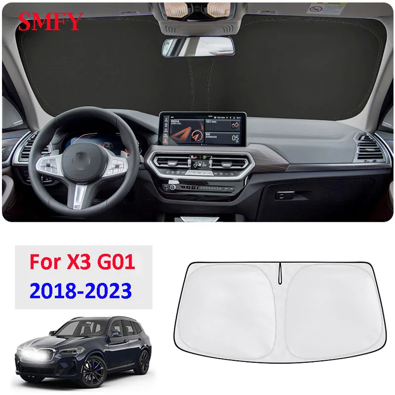 

For BMW X3 G01 2018-2023 Car Sunshade Front Windshield Curtain Sunscreen Heat Insulation Sun Visor Sunshield