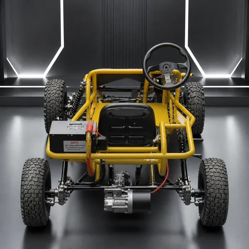 Four Wheel Off Road Beach Kart All Terrain Outdoor Drift Vehicle Electric Steering Wheel Go Kart for Adults and Kids