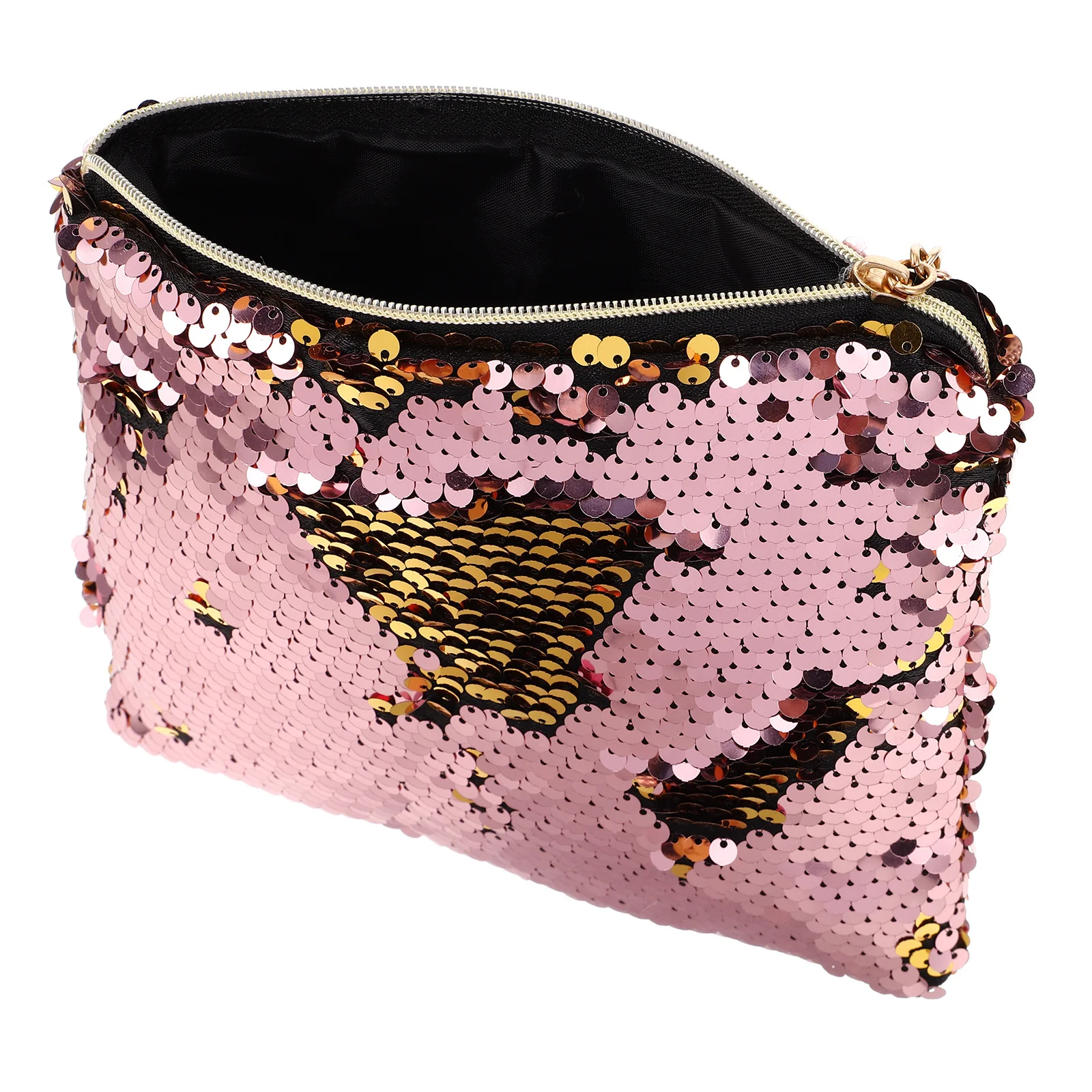 

Sequined Fashion Purse Women's Bag Compact Handbag with Zipper for Travel Party Daily Use Gift for Her Pink