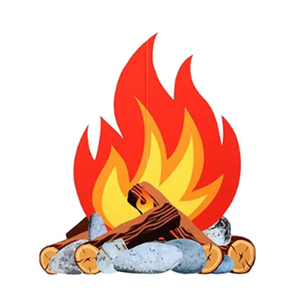 

3D Safe Party Decor Torch Camping Fire Halloween Decoration Paperboard Campfire Artificial Bonfire Cardboard Flame