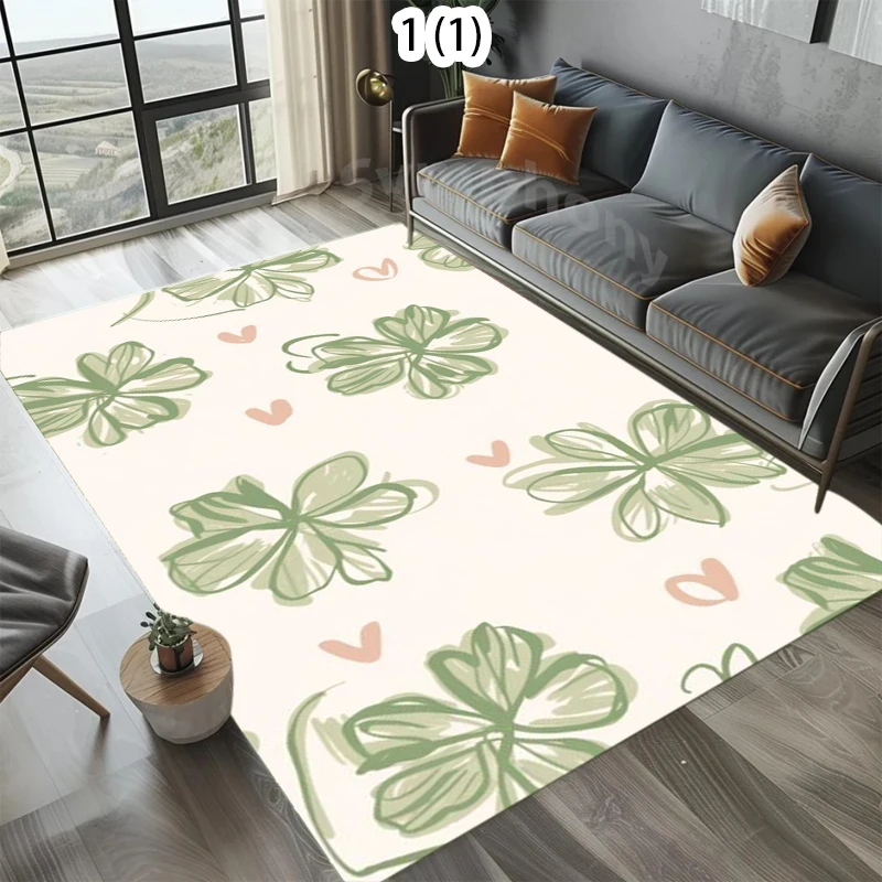 

Ковер с принтом зеленого клевера, абстрактное искусство, зеленый ковер для гостиной, спальни, кухни, прихожей, нескользящий коврик
