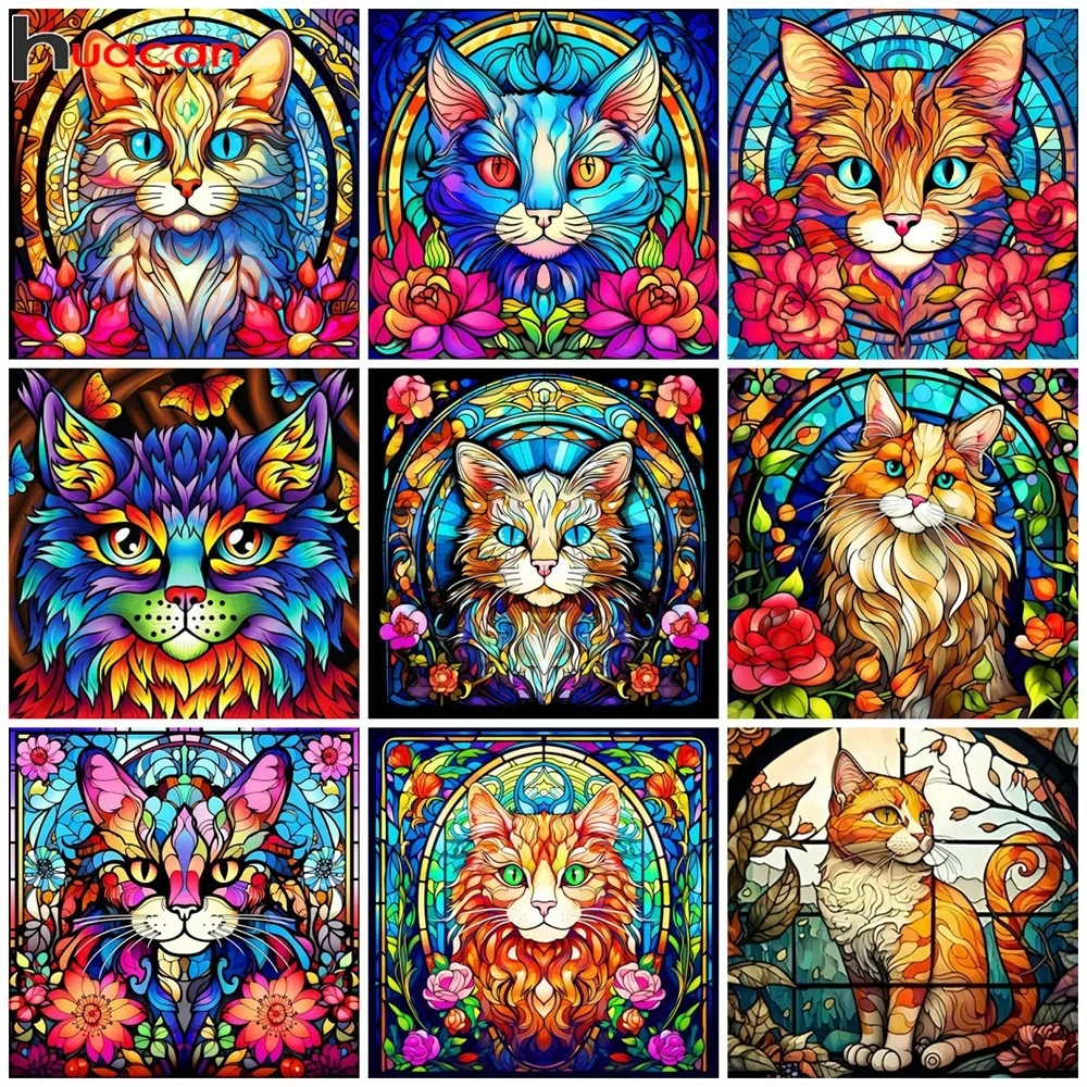 

Полный AB Diy Алмазная картина Животное Алмазная мозаика Вышивка Кошка Подарок Ремесло Набор для вышивки крестом Домашний декор Искусство peinture diamant