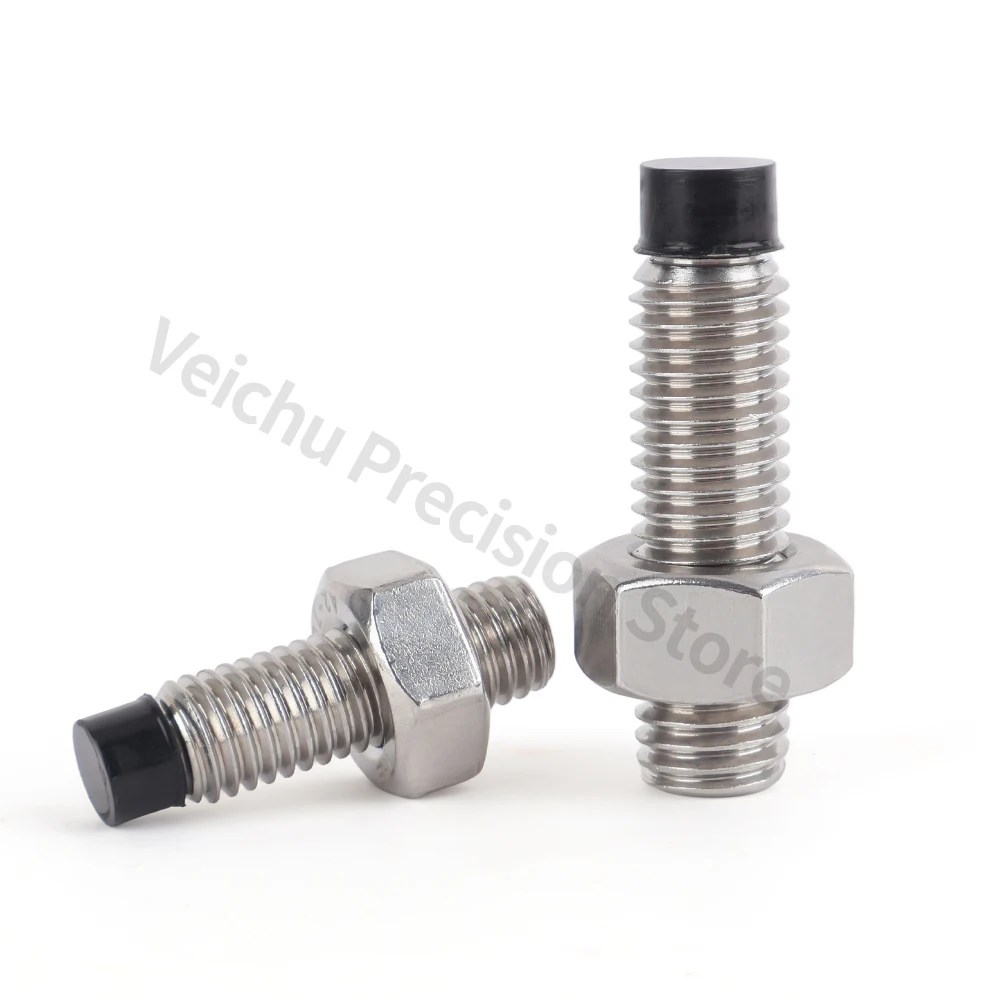 VCUSUS/VCSPUS,Anti-collision Screws with Polyurethane Head Buffer Blocks, Stainless Steel Hexagonal Bases,  Stop Screws, M6, M8